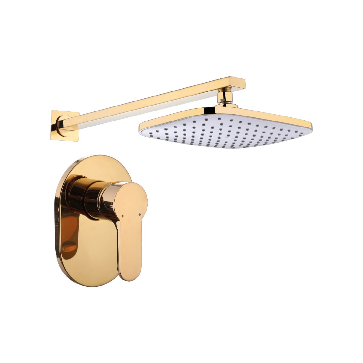 Mezcladora Monoc.Minimalista Canopla Ovalada + Cabeza De Ducha 6023 Sands Bronce Gold - Fratelli Premium